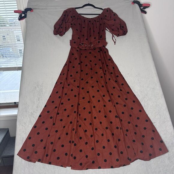 Anthropologie Dresses & Skirts - Maeve Anthropologie Dress Womens 4 Lucienne Off-The-Shoulder Maxi Polka Dot